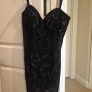 Sherri Hill - Black Beaded Cocktail Dress